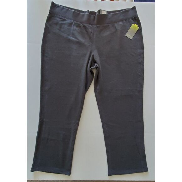 NWT Dark Grey Athleisure Tek Gear Straight Mid-Rise Pants Plus Sz 3X Loungewear - Picture 2 of 9